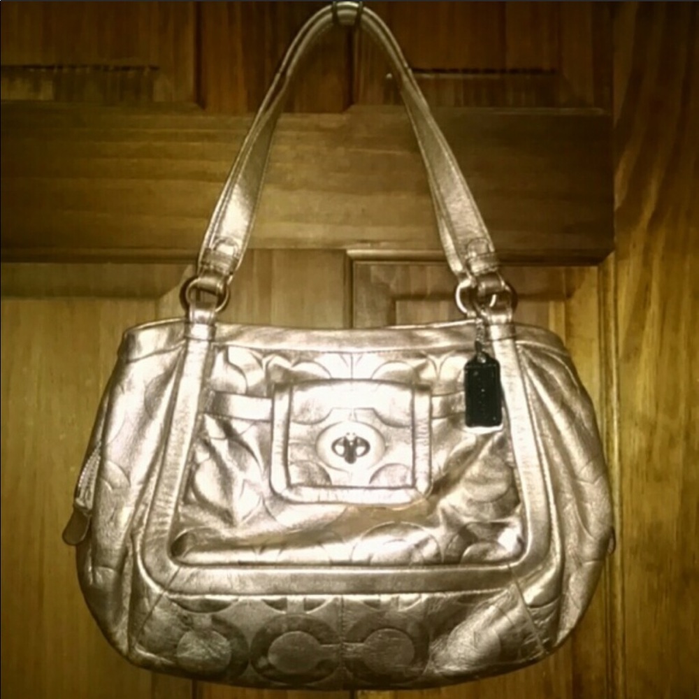 Coach metallic rose gold Soho bag